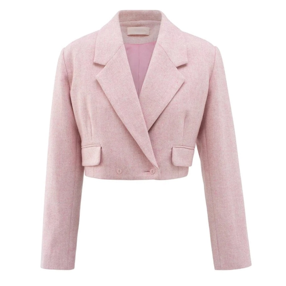 NWT Sofia The Label Farrah Cropped Blazer Pink